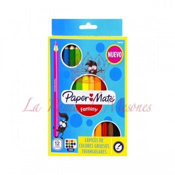 Colores Fantasy paper mate grueso triangular con 12 piezas Colores Fantasy paper mate grueso triangular con 12 piezas