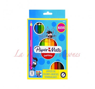 Colores Fantasy paper mate grueso triangular con 12 piezas