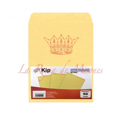 Sobre tamaño carta con solapa engomada ante 90 grs. Kip