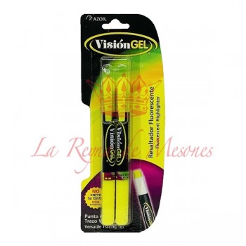 Resaltador vision gel blister con 2 piezas amarillo Azor