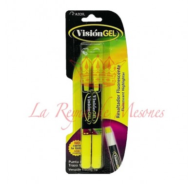 Resaltador vision gel blister con 2 piezas amarillo Azor