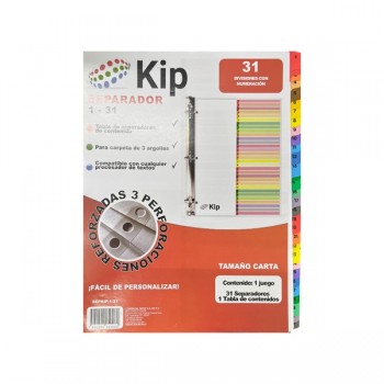Separador Kip 1-31 divisiones (sepkip-1-31)