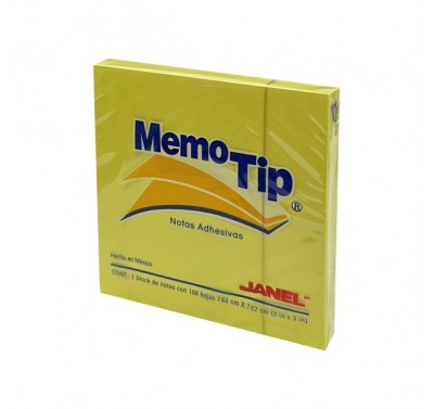 Block memo tip 3 x 3 amarillo (54) Janel con 100 hojas