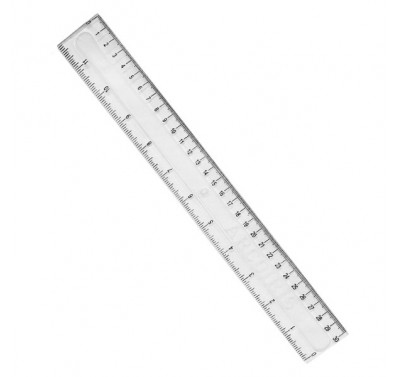 Regla plastica de 30 cms  con 25 piezas Arcoiris