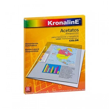 Acetato tama&ntilde;o carta kronaline color con 50 piezas (AL691)