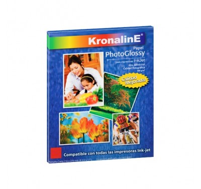 Papel fotografico tamaño carta con 20 piezas Kronaline (PH347)