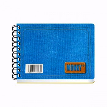Cuaderno forma italiana Monky espiral pasta dura cuadro chico 100 hojas