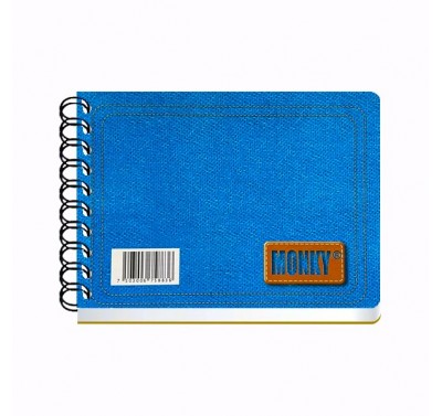 Cuaderno forma italiana Monky espiral pasta dura cuadro chico 100 hojas