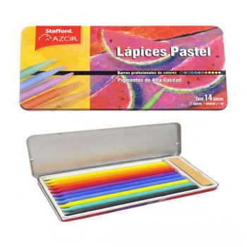 Lapiz pastel con 14 piezas mod. 0700 Stafford (12 lapices, 1 esfumino y 1 lija)