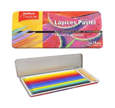 Lapiz pastel con 14 piezas mod. 0700 Stafford (12 lapices, 1 esfumino y 1 lija)