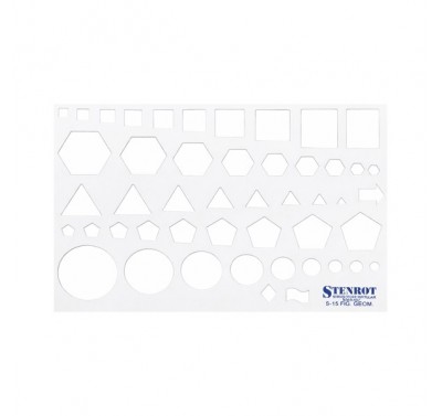 Gioser Stencil s-15 figuras geometricas con 5 piezas