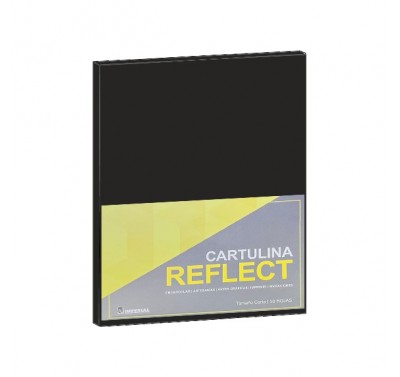 Cartulina opalina tamaño carta (Reflect) negro con 50 hojas