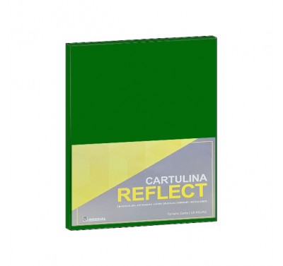 Cartulina  opalina tamaño carta (reflect) verde bandera con 50 hojas