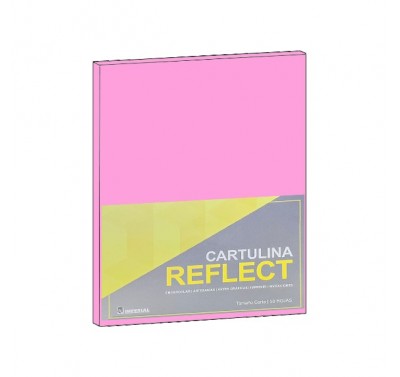 Cartulina  opalina tamaño carta (reflect) rosa pastel con 50 hojas