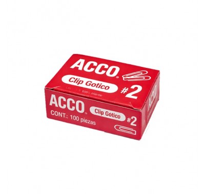 Clip gotico número 2 con 100 piezas Acco