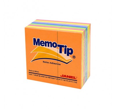 Block memo tip 3 X 3 neon con 400 hojas Janel