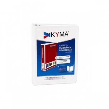 Carpeta Kyma esquela panoramica 1 pulg. blanca herraje o
