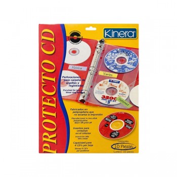 Mica para cd kinera con 10 piezas