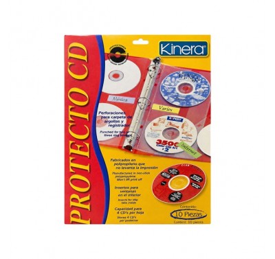 Mica para cd kinera con 10 piezas