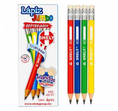 Lapiz Shely entrenador jumbo manitas con 6 piezas