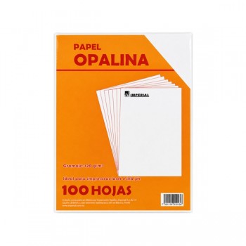 Hoja opalina tama&ntilde;o carta papel Imperial 120 gramos con 100 hojas