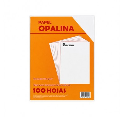 Hoja opalina tamaño carta papel Imperial 120 gramos con 100 hojas