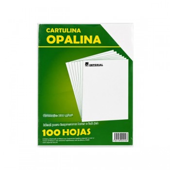 Hoja opalina tama&ntilde;o carta cartulina Imperial 220 gramos con 100 hojas