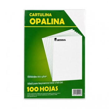 Hoja opalina tama&ntilde;o oficio cartulina imperial con 100 piezas