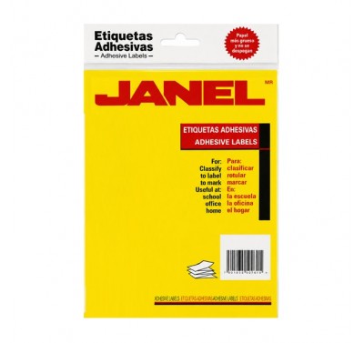 Etiqueta blanca adherible Janel