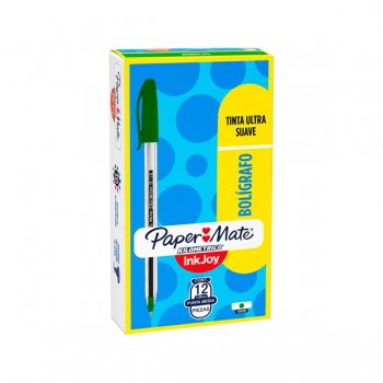 Bol&iacute;grafo Kilometrico Inkjoy punto mediano verde Berol con 12 piezas