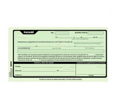 Pagare (8600) Printaform 50 hojas