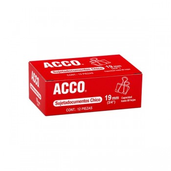 Sujeta documentos chico de 19 mm (3/4 pulgada) con 12 piezas Acco