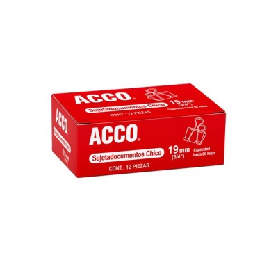 Sujeta documentos chico de 19 mm (3/4 pulgada) con 12 piezas Acco