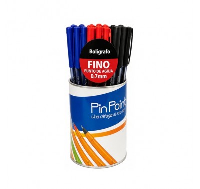 Boligrafo punto fino pin point con 36 piezas colores surtidos Azor 