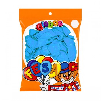 Globo n&uacute;mero 7 Fesa azul pastel con 100 piezas