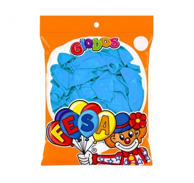 Globo número 7 Fesa azul pastel con 100 piezas