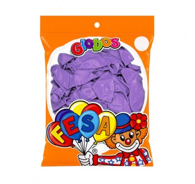 Globo numero 7 Fesa lila con 100 piezas 