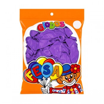Globo n&uacute;mero 9 fesa morado con 100 piezas