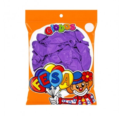 Globo número 9 fesa morado con 100 piezas