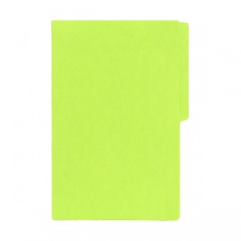 Folder tama&ntilde;o oficio fluorescente verde electrico con 25 piezas