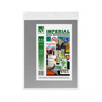 Mica adherible Imperial 22.8 x 29.2 cms. tama&ntilde;o carta con 10 piezas cal. 5