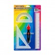 Juego de geometria Arcoiris grande con compas de precision