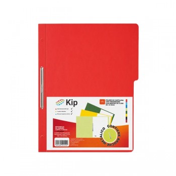 Folder KIP con broche 8 cms tama&ntilde;o carta rojo con 10 piezas 