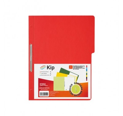Folder KIP con broche 8 cms tamaño carta rojo con 10 piezas 
