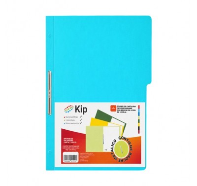 Folder KIP con broche 8 cms tamaño oficio azul claro con 10 piezas 
