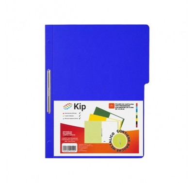 Folder KIP con broche 8 cms tamaño carta azul rey con 10 piezas 