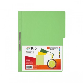 Folder KIP con broche 8 cms tama&ntilde;o carta verde claro con 10 piezas 