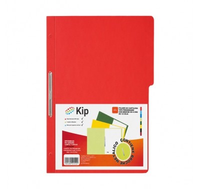 Folder Kip con broche 8 cms. tamaño oficio rojo con 10 piezas
