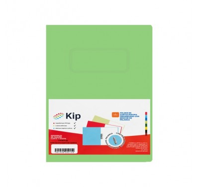Folder Kip con palanca tamaño carta verde claro con 4 piezas