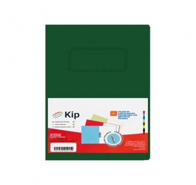 Folder Kip con palanca tamaño carta verde obscuro con 4 piezas